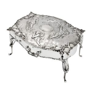 Silver Cherub Embossed Jewellery Box