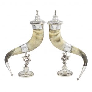 Silver Plated Pair Of Cornucopia