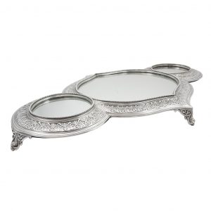 Silver Plated Triple Mirror Plateau