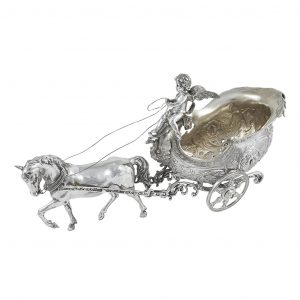 Silver Cherub Horse-Drawn Carriage