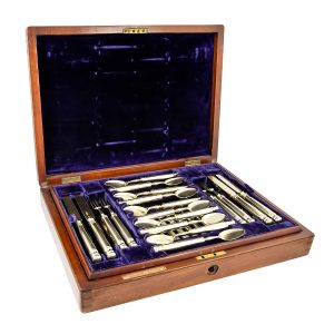 Elkington & Co-Silver Gilt Dessert Set