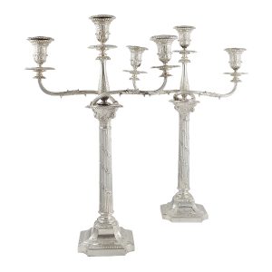 Silver Plated Three Light Candalabra