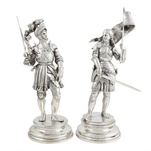 Jean Bastiste Germain-Silver Plated Military Figures